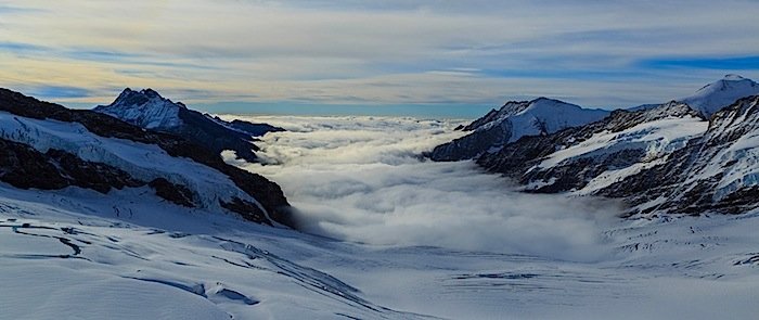 Schneeschuhtour vom Jungfraujoch ins Wallis