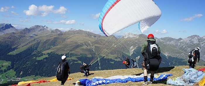 Panorama Paragliding Tandemflug Davos